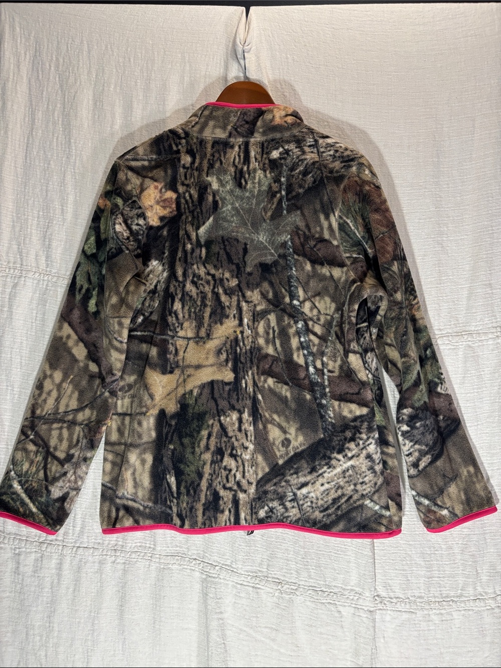Mossy Oak Women's Camo Fleece Jacket Pink TrimFull Zip Size L EUC - Picture 10 of 10